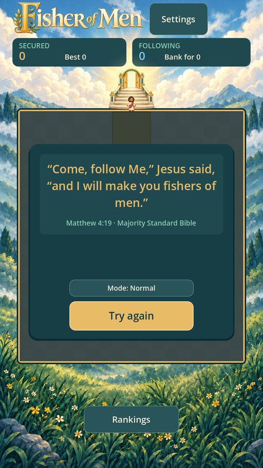 Fisher of Men verse screen with Matthew 4:19